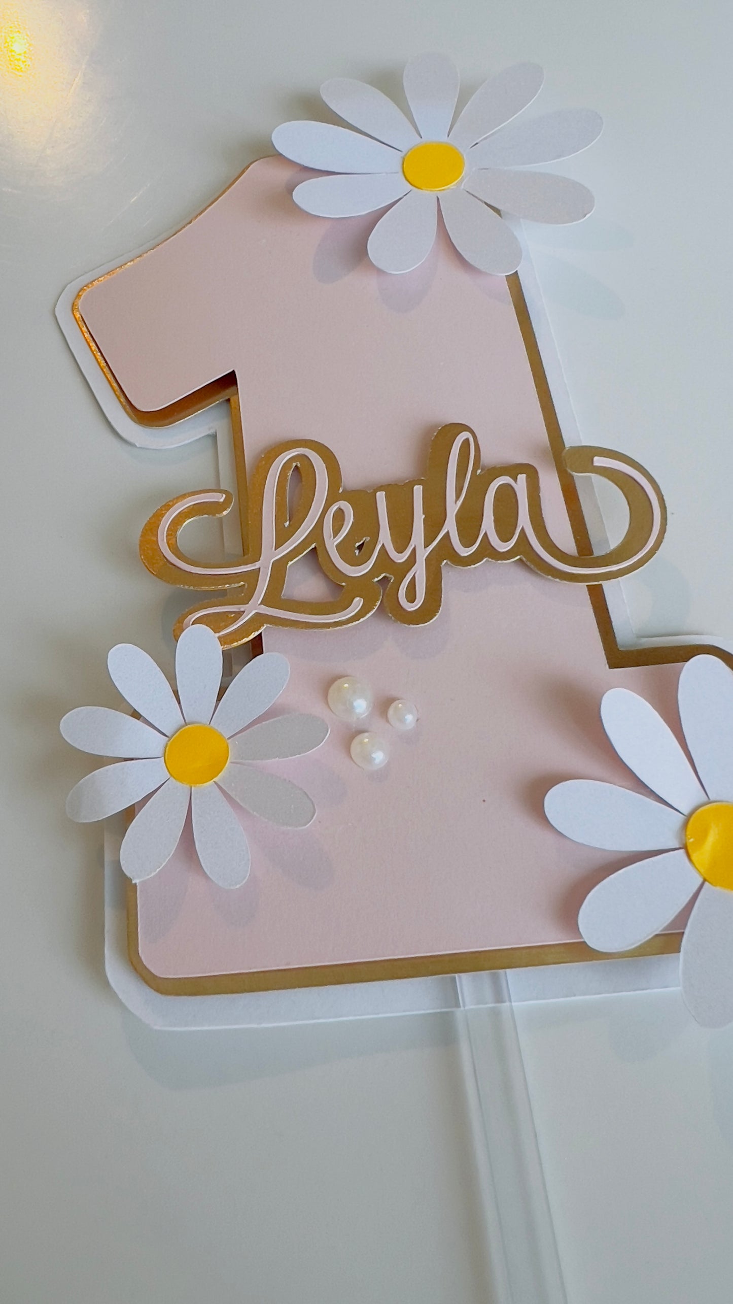 Daisy First Birthday Cake Topper